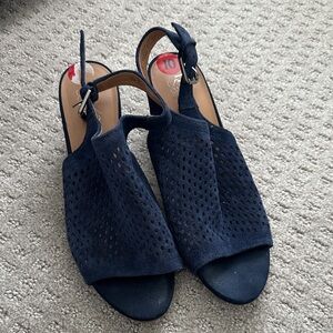 Franco Sarto Navy Perforated Sandals